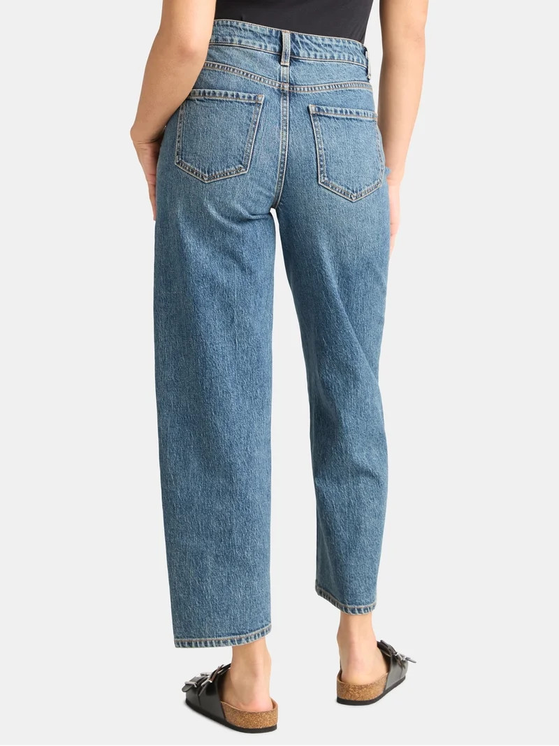 Time and Tru Women's High Rise Barrel Jean, 26.5" Inseam, sizes 2-20 | Walmart (US)
