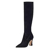 Coach Women's Cece Suede Boot Knee High, Black, 7 | Amazon (US)