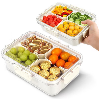 Cheer Collection 4 Compartment Snackle Food Container for Fruits veggies and Snacks | Target