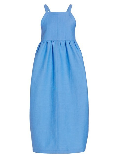Fresco Cotton Bib Midi-Dress | Saks Fifth Avenue