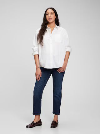 Maternity True Waistband Full Panel Cheeky Straight Jeans with Washwell | Gap (US)