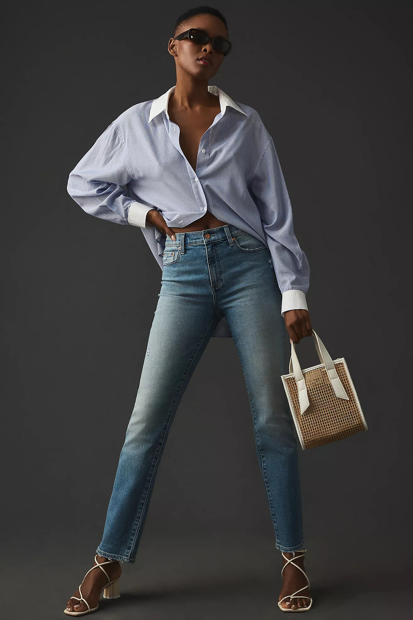 Pistola Monroe High-Rise Straight Jeans | Anthropologie (US)