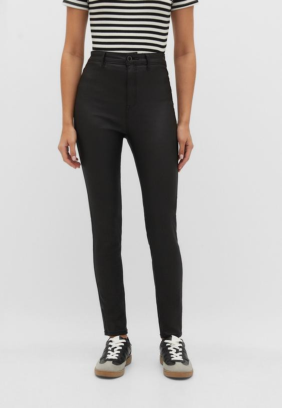 Super high waist coated trousers | Stradivarius (UK)