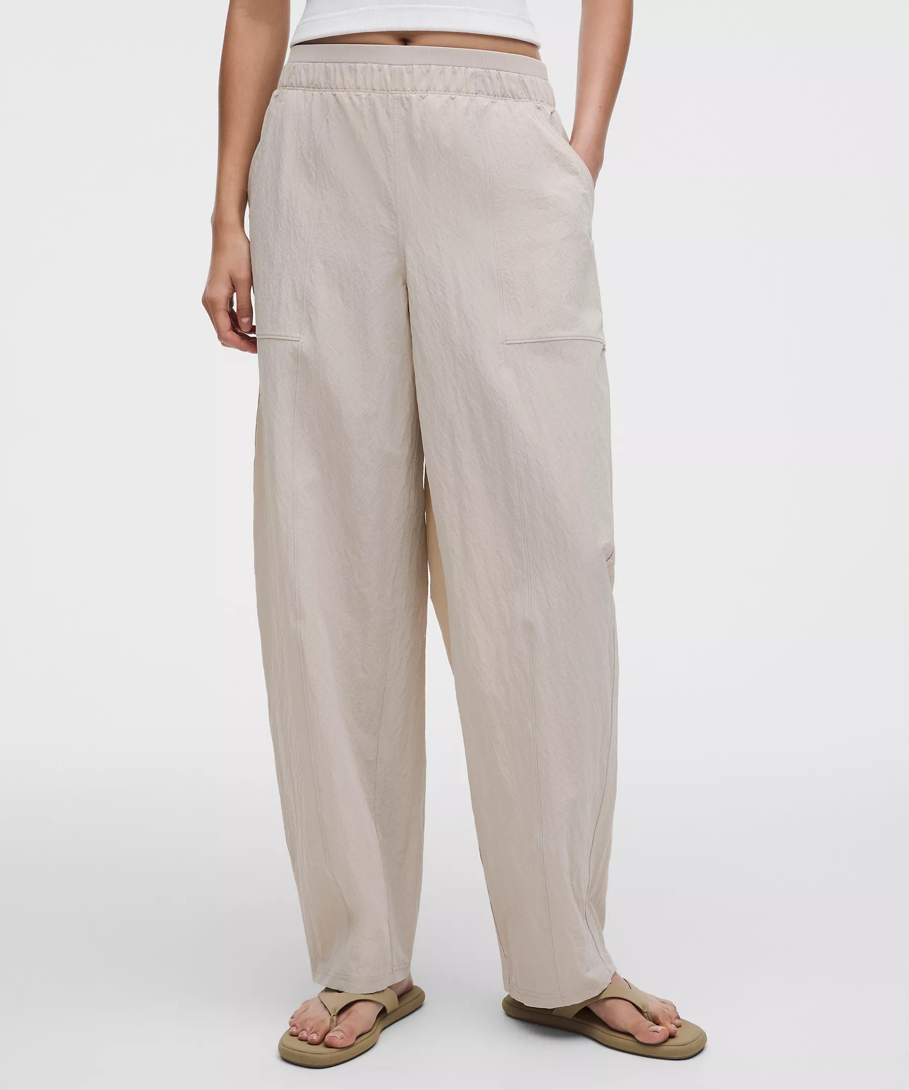 Crinkle Nylon Mid-Rise Barrel-Leg Pant | Lululemon (US)