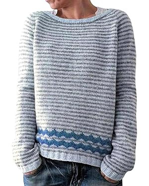 Zhyaj Fair Isle Sweater for Womens Winter Long Sleeve Vintage Knitted Sweater Casual Fall Crew Ne... | Amazon (US)