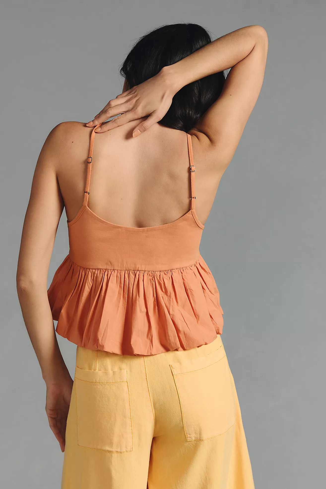 Maeve Ruffled Bubble-Hem Cropped Tank | Anthropologie (US)