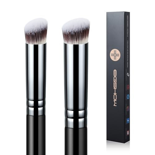 EIGSHOW Concealer Brush Angled Precision Concealer Brush Set Make Up Brush Powder Brush for Cream or Liquid Make-Up Black (E872 & E873) | Amazon (US)