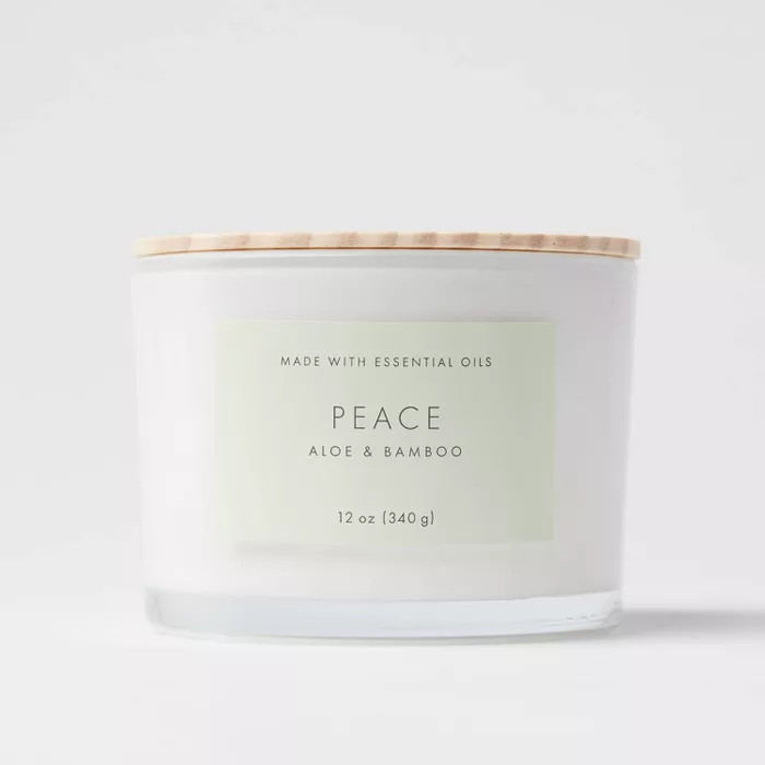Wood Lidded Glass Wellness Peace Candle - Project 62™ | Target
