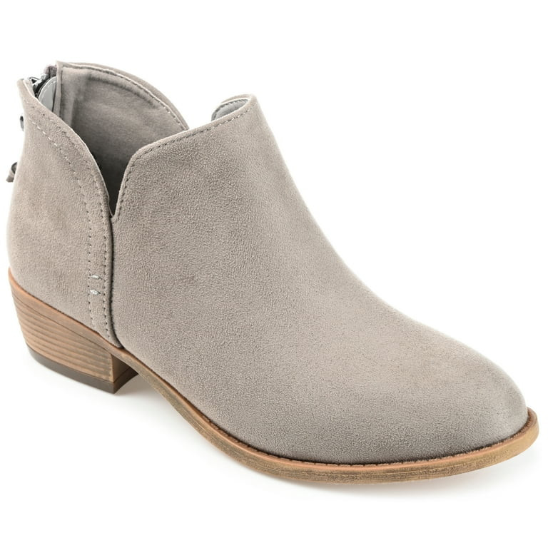 Journee Womens Livvy Back Heel Zip Stacked Heel Booties, Widths Available | Walmart (US)