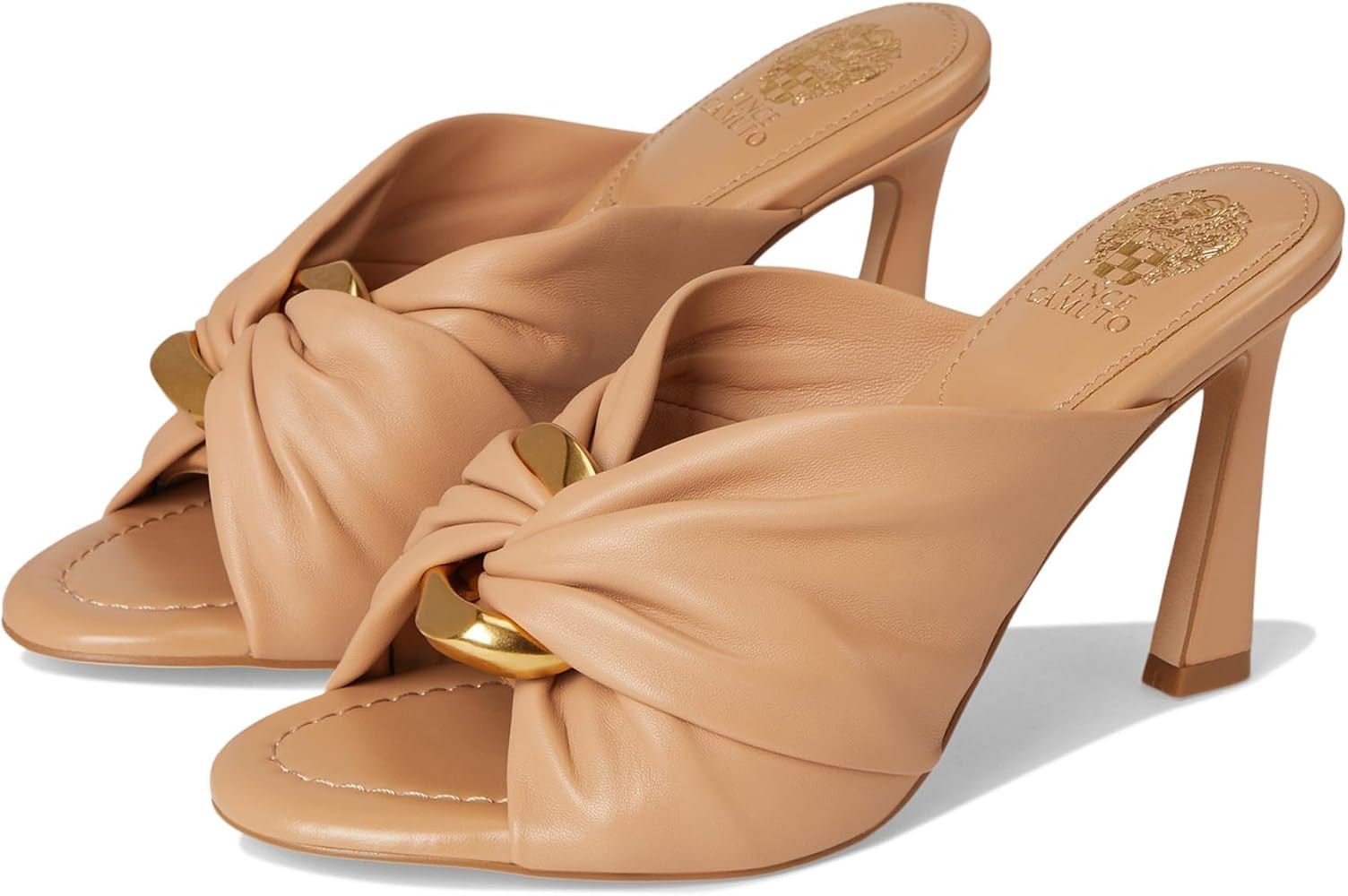 Vince Camuto Women's Patie Buckle Gathered High Heel Sandal Heeled | Amazon (US)