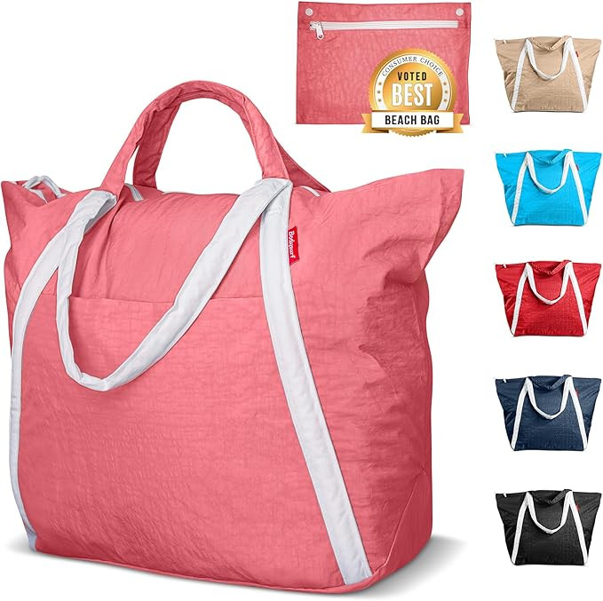Bodysurf Beach Bag Waterproof Sandproof, Foldable Packable Travel Zip Tote | Two sizes, six color... | Amazon (US)