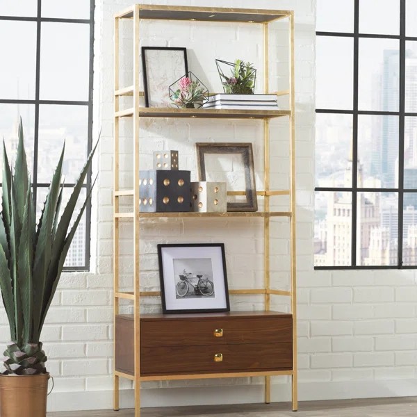Arrighetto 4 Tier Etagere Bookcase | Wayfair North America