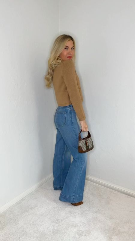 Trouser jeans 
Jeans
Wide leg jeans 
denim 
Gucci bag #LTKshoecrush #LTKVideo #LTKitbag