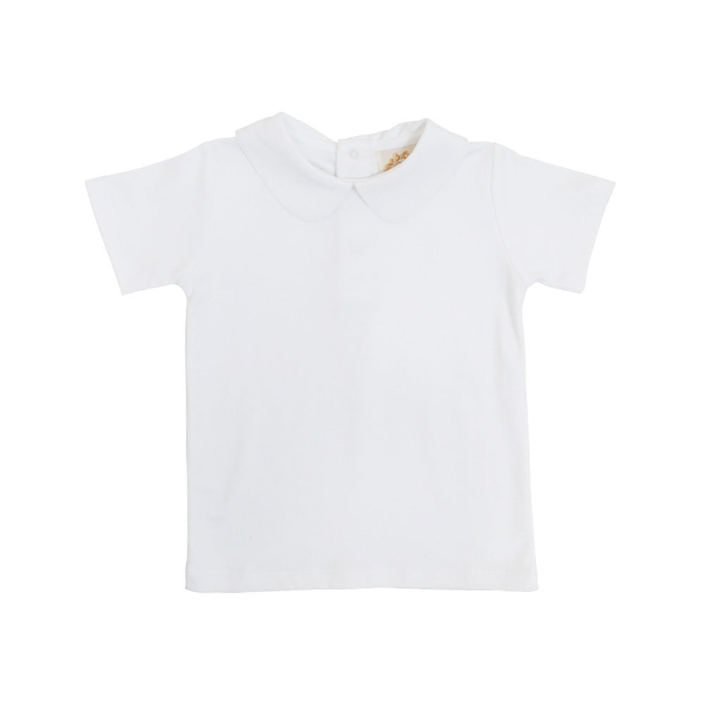 Peter Pan Collar Shirt & Onesie (Short Sleeve Pima) - Worth Avenue White | The Beaufort Bonnet Company