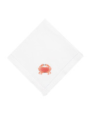 20x20 Hand Embroidered Crab Modern Dinner Napkin | Marshalls