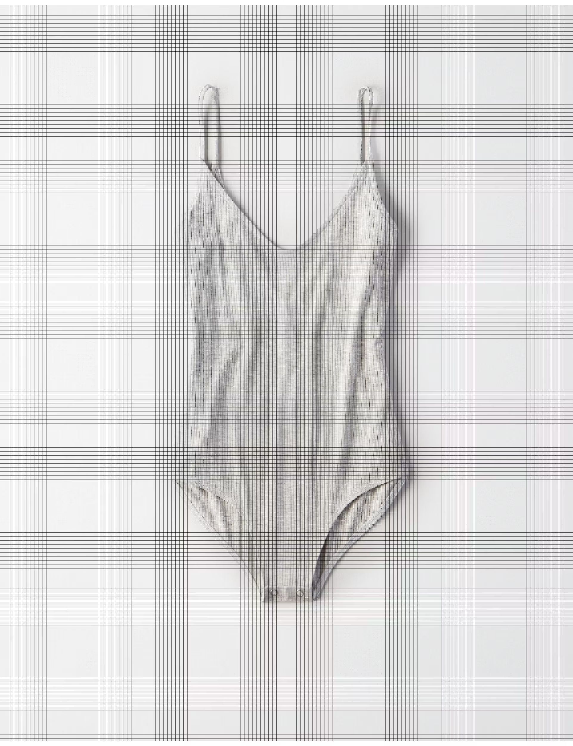AE Basic V-Neck Bodysuit, Heather Gray | American Eagle Outfitters (US & CA)