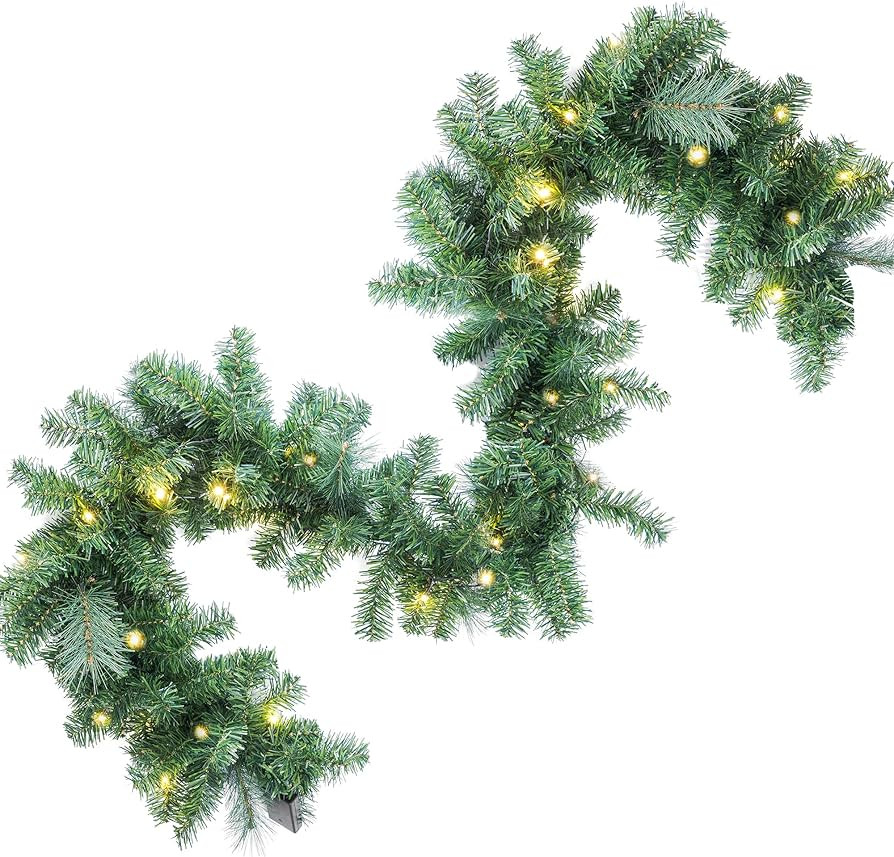 GloBrite 2.7M Christmas Garland with 30 LED Lights - Christmas Garland with Lights for Tree, Fire... | Amazon (UK)