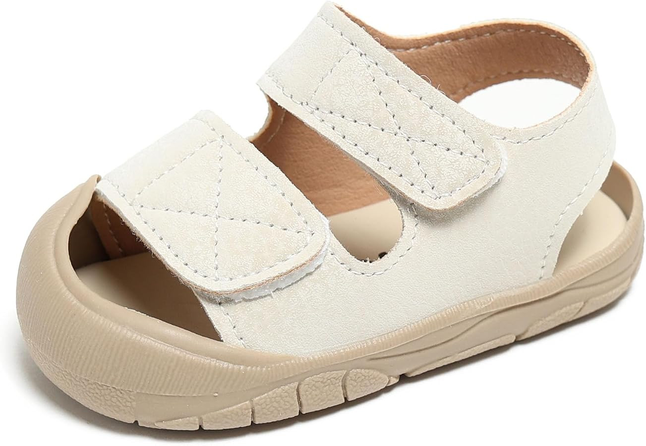 Baby Protective Toe Summer Sandals for Boys Girls Non-Slip Soft Sole Infant Toddler First Walking... | Amazon (US)