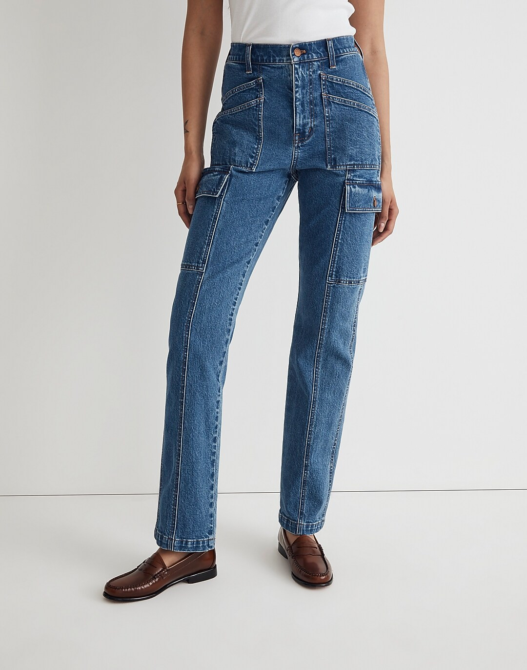 The '90s Straight Cargo Jean in Densmore Wash | Madewell