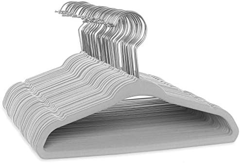 Casafield 50 Velvet Baby Hangers - 11" Size for Infant & Toddler Clothes - Gray | Amazon (US)