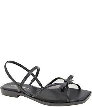 BCBGeneration Lacey Mesh Bow Flat Sandals - 6 | Dillard's