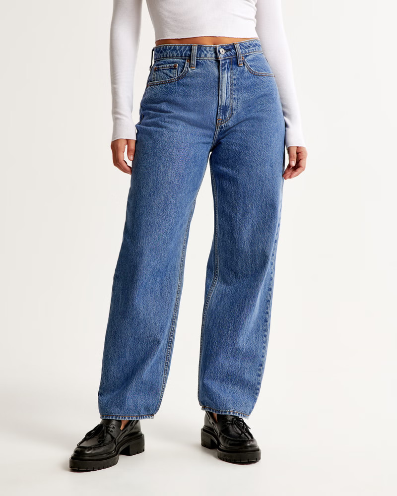 Curve Love High Rise Taper Jean | Abercrombie & Fitch (UK)