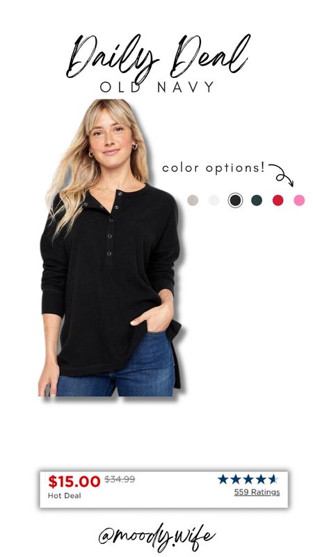 Old Navy oversized henley top that comes in multiple colors! 🖤 This top is a perfect base layer for the winter season. Pair with a vest, leggings and booties to complete the look! 

#oldnavy #oldnavystyle #newmomstyle #comfymomstyle #postpartumoutfitideas 

#LTKbaby #LTKsalealert #LTKstyletip