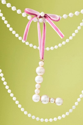 Pearl Monogram Ornament | Anthropologie (US)