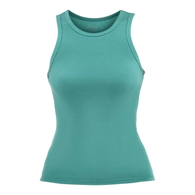No Boundaries Ribbed High Neck Tank Top, Women's | Walmart (US)