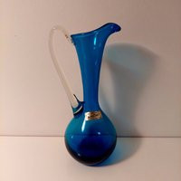 French Vase Vintage Blue Glass 70S Twentieth Century Home Decoration Interior Decor Antique Unique Period M Bichet Montceau Les Mines | Etsy (US)