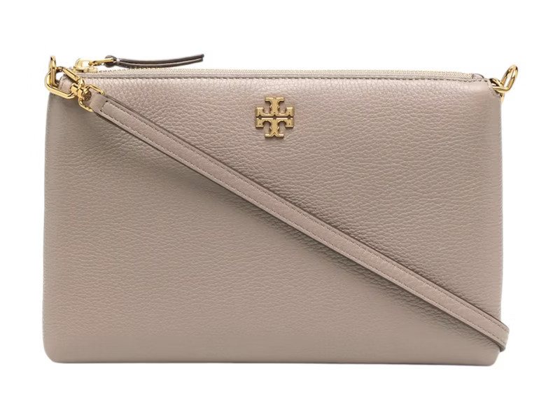 Women's Tory Burch Mercer Pebbled Zip Crossbody in Gray Heron | StockX