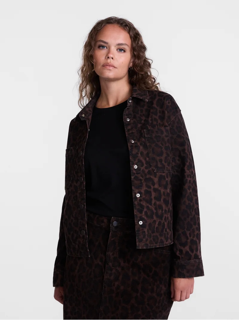 Scenario Women's Faux Leopard Print Jacket, Sizes XS-XXXL | Walmart (US)