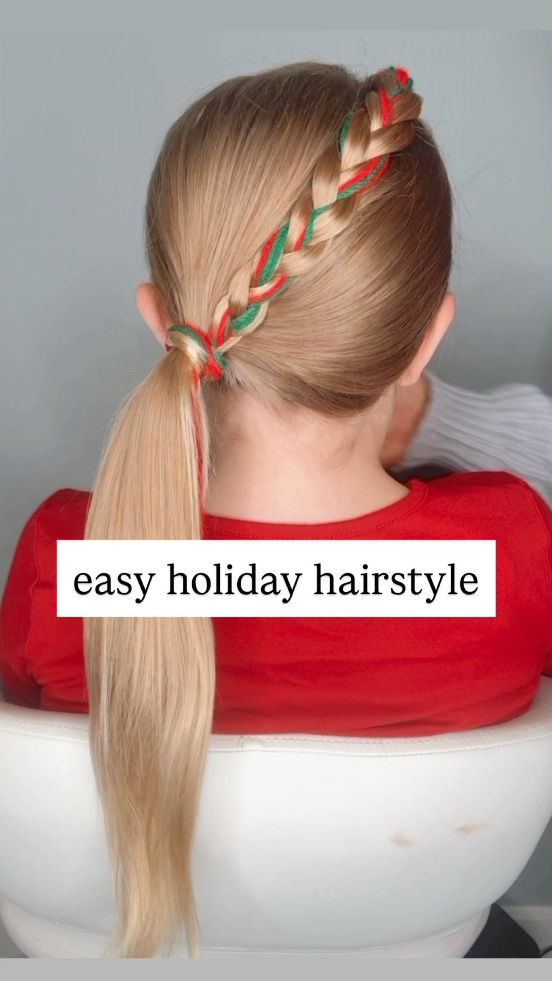 EASY HOLIDAY HAIRSTYLE 🩷 I just love this easy hairstyle! Adding in the red and green ribbon just makes it so festive and fun! Drop a comment below and I will share all my current hair products your way