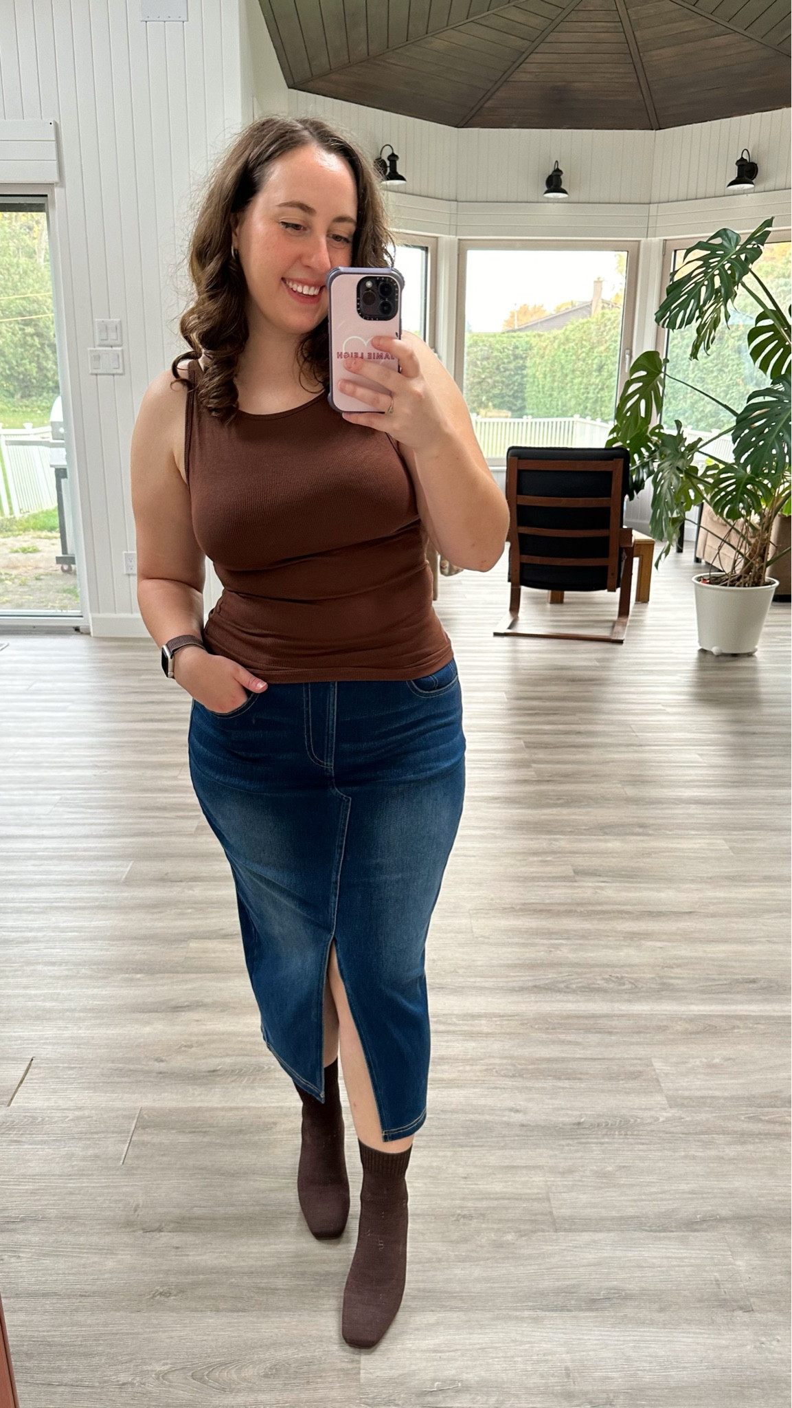 Is there anything like a denim skirt for fall? This one is made from an ultra stretchy fabric so it is ultra comfy AND will fit even if you have a larger bun or hips! Typically rigid denim skirts or jeans never work for me, but this fits like a glove and looks amazing! 

#LTKSeasonal #LTKStyleTip #LTKMidsize