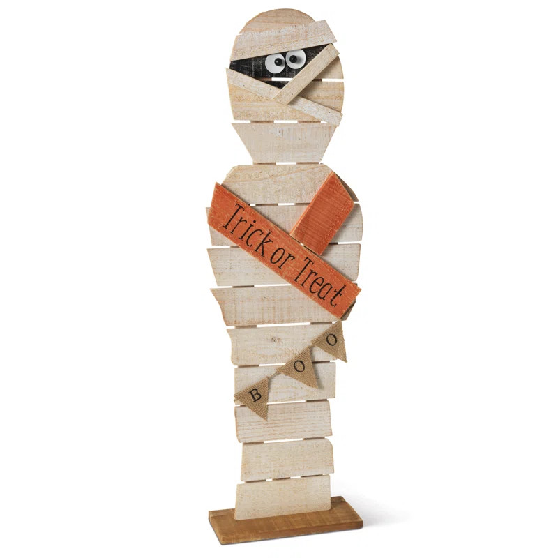 Painted Wood Halloween Mummy Figurine | Wayfair North America