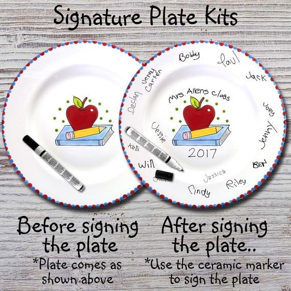 Hand Painted Ready to Ship - Hand Painted Signature Plate - Teacher Plate - Teacher Signature Pla... | Etsy (US)