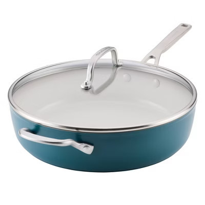 KitchenAid 5qt Hard-Anodized Ceramic Induction Saute Pan with Lid and Helper Handle Agave | Target