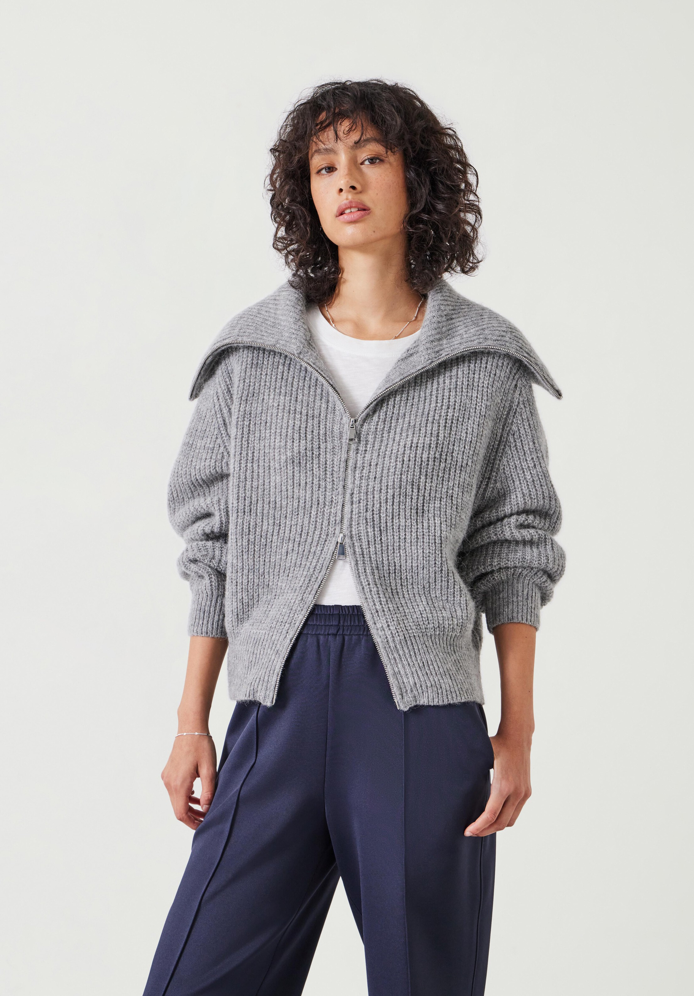 Zanna Wool Blend Zip Cardigan | Hush UK