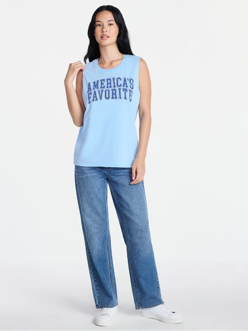 Americana Women's America's Favorite Graphic Muscle Tank Top from Way to Celebrate, Sizes S-XXXL | Walmart (US)