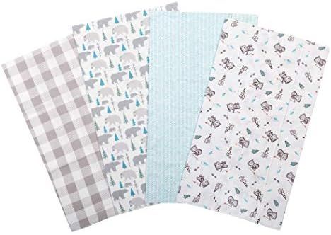 Trend Lab Flannel Burp Cloth Set, Bear, (Pack of 4) | Amazon (US)