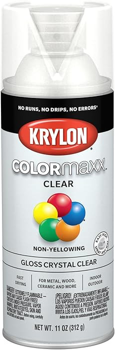 Krylon K05515007 COLORmaxx Acrylic Clear Finish for Indoor/Outdoor Use, Gloss Crystal Clear , 11 ... | Amazon (US)