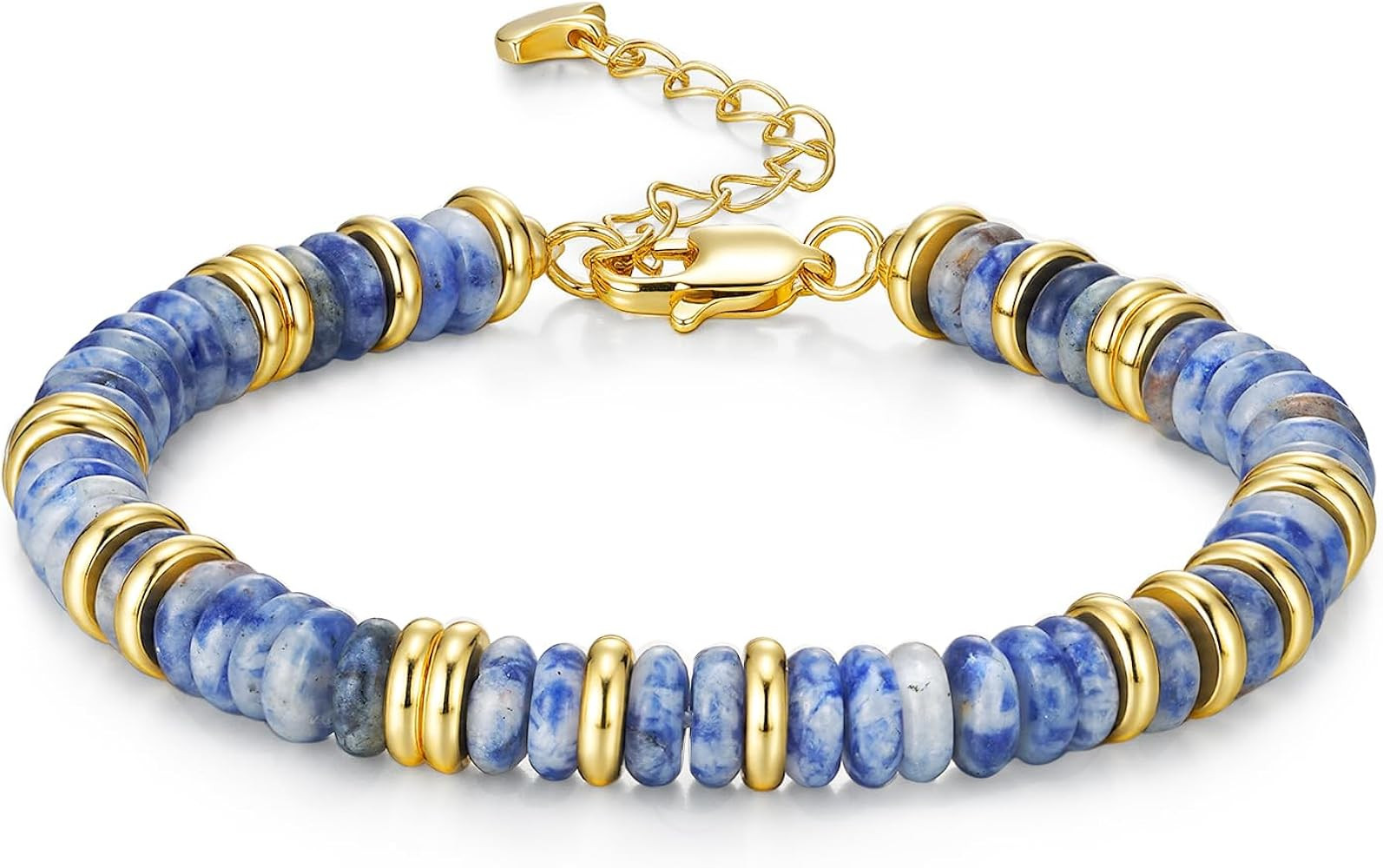 SNGIA Colorful 18K Gold Plated Bracelets for Women, Stack Bangle Beaded Stone Jewelry Accessories... | Amazon (US)