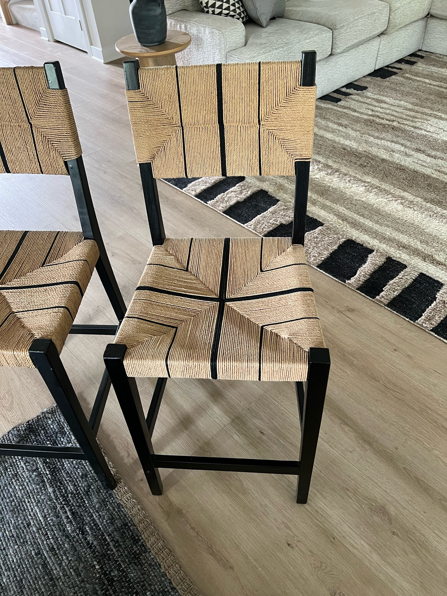 Woven counter stools 