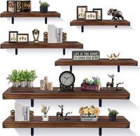 Click for more info about Wall DIY Decoration Wood Shelf, Modern Display Bookshelves Wall Mounted Rustic Floating Shelf for...