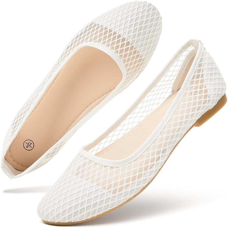 hash bubbie Women's Flats Shoes Ballet Flats Womens Knit Mesh Washable Dress Shoes Comfortable Sl... | Amazon (US)