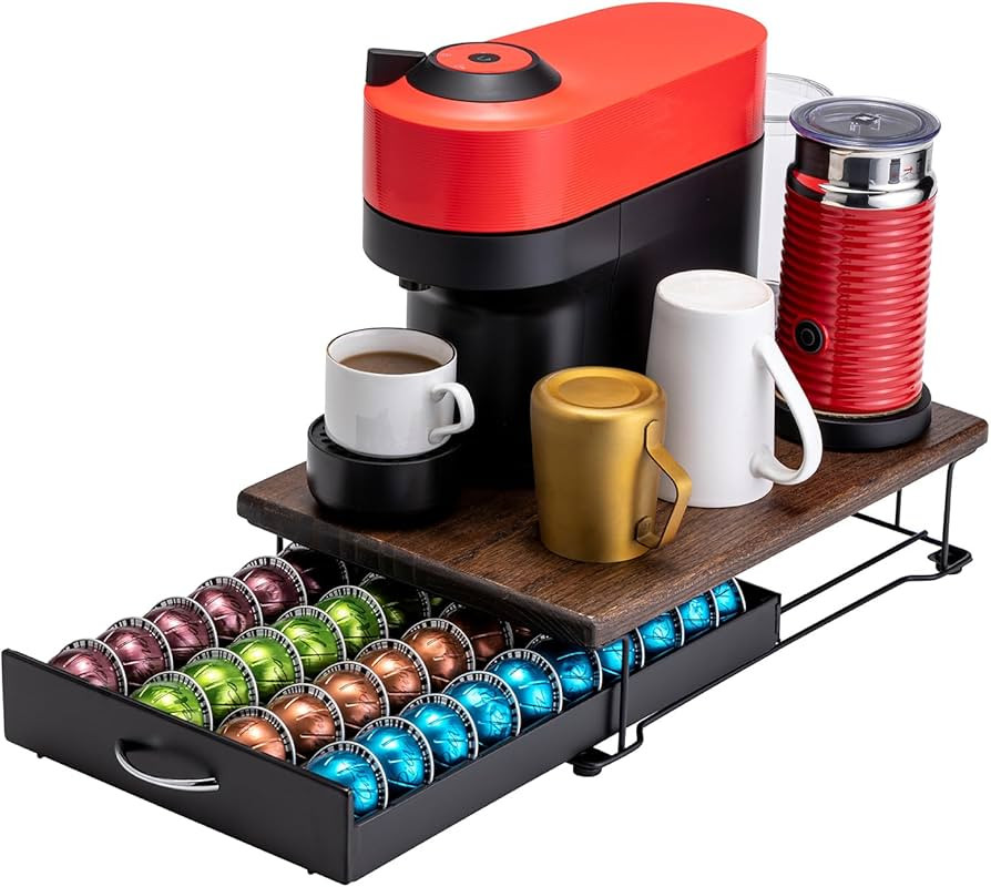 FlagShip for Nespresso Pod Drawer Vertuo Pod holder Coffee Pod Organizer Modern Style And Coffee ... | Amazon (US)