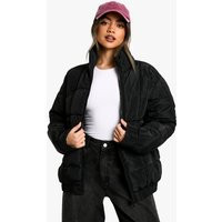 Womens Quilted Puffer Jacket - Black - 10 | boohoo (US & Canada)