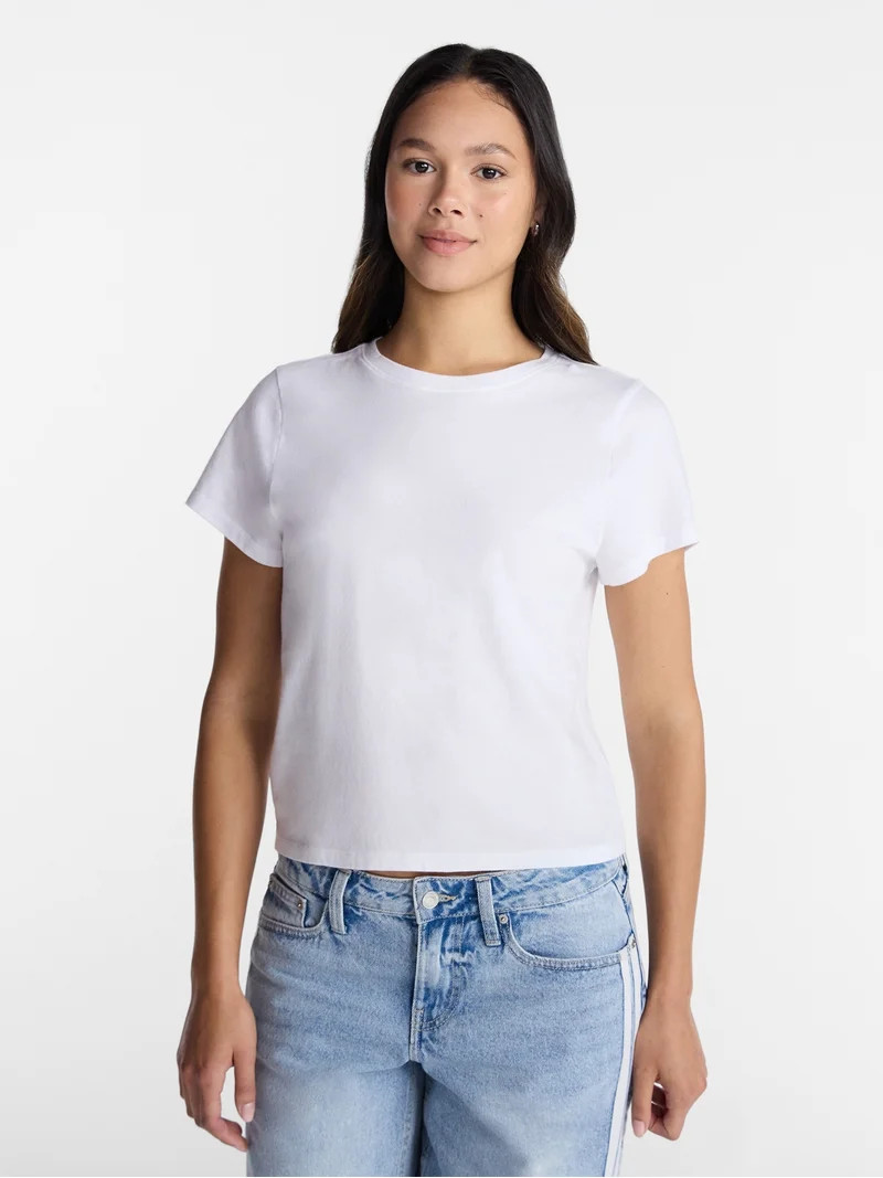 No Boundaries Washed Relaxed Fit Cotton Tee, Women's XXS-XXL | Walmart (US)