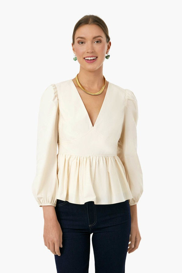 Tan Puff Sleeve Elaine Blouse | Tuckernuck (US)