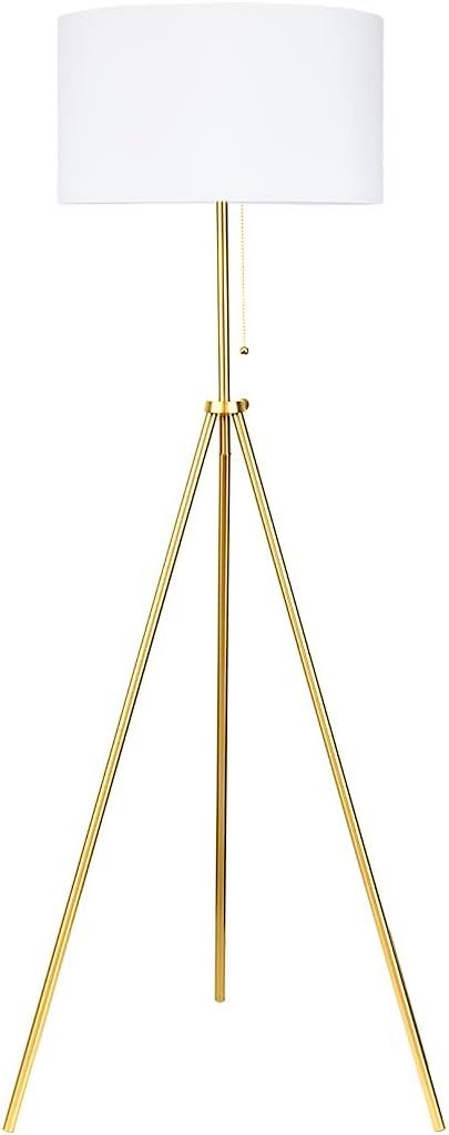 O’Bright Tripod Floor Lamp, Adjustable in Height, 100% Metal Body with Linen Drum Shade, E26 So... | Amazon (US)